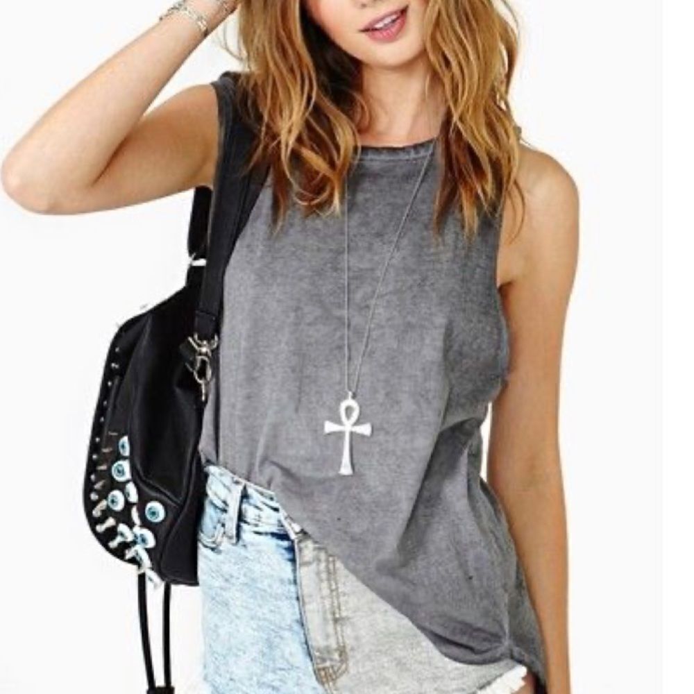 Gray high low tank